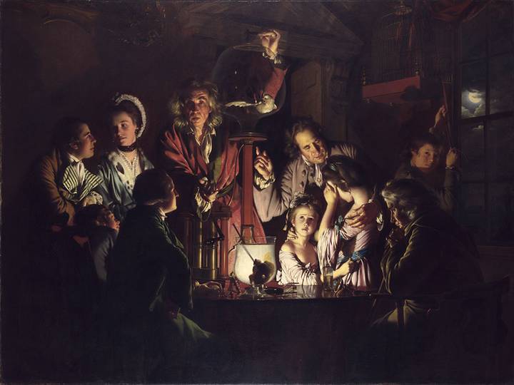 Joseph Wright of Derby, An Experiment on a Bird in the Air Pump, 1768. National Gallery (NG725).
