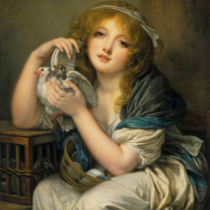 Childhood: Girl with Doves